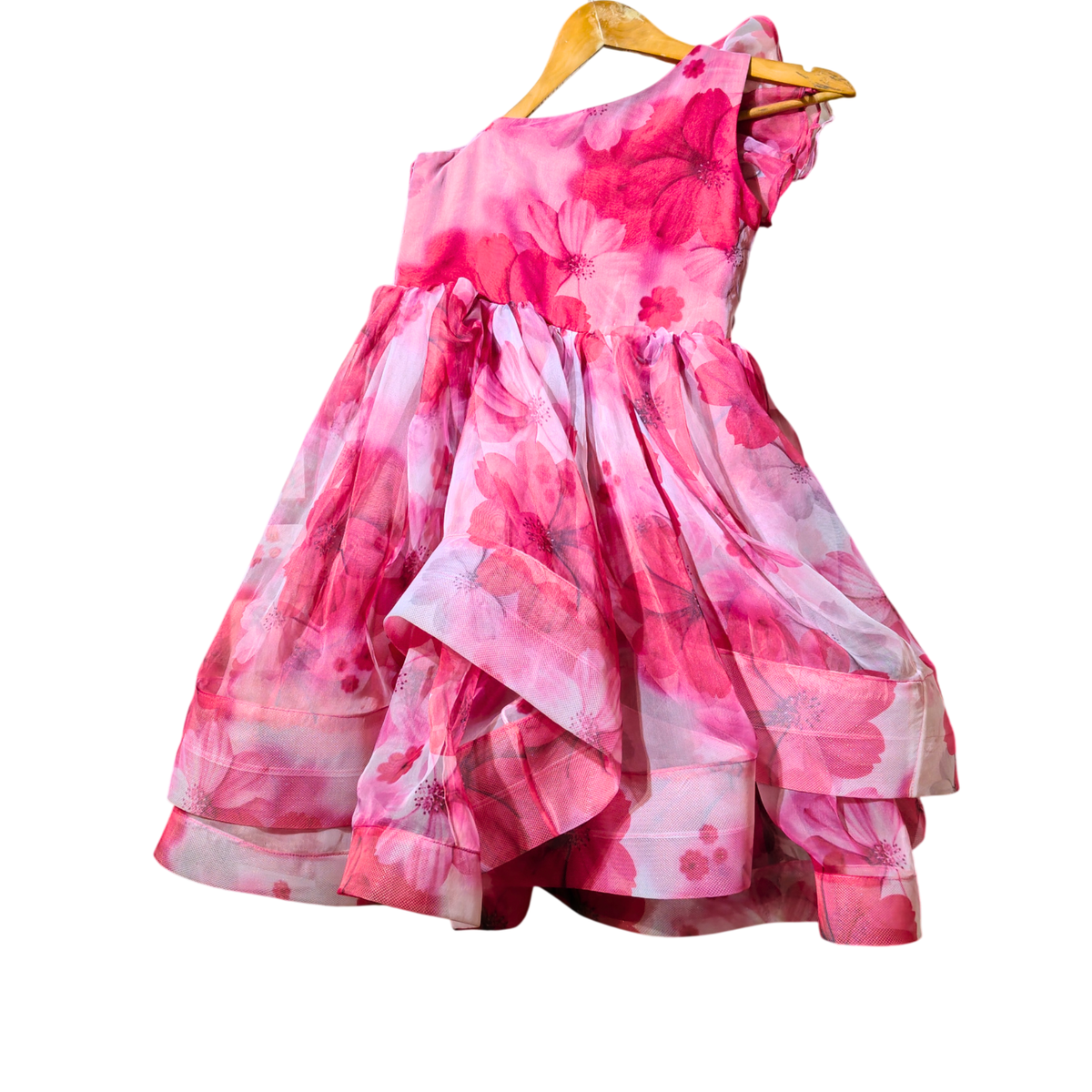 Blush Blossom One-Shoulder Party Dress