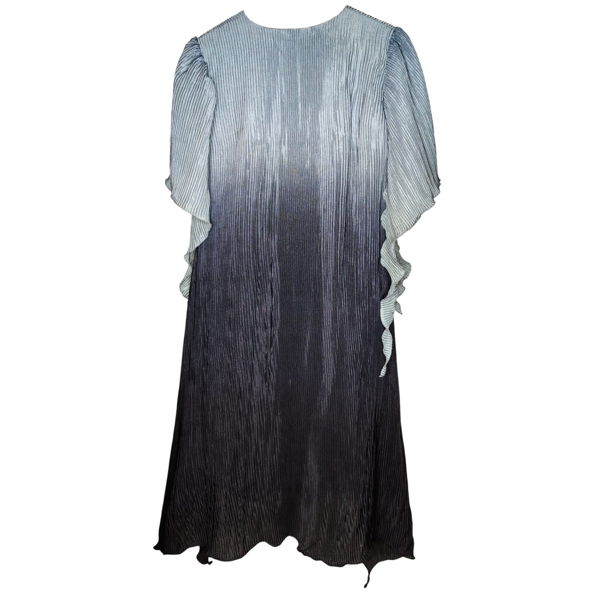 Women's Ombre Pleated Midi Silver Grey Dress