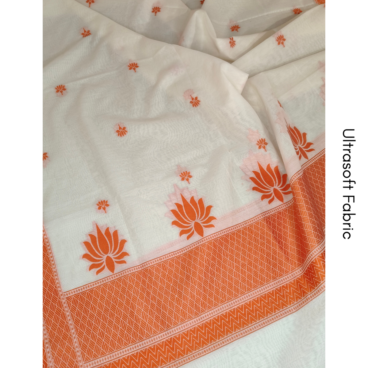 Premium Dhaka Cotton Unstitched Suit Material with Lotus Woven Design & Matching Dupatta