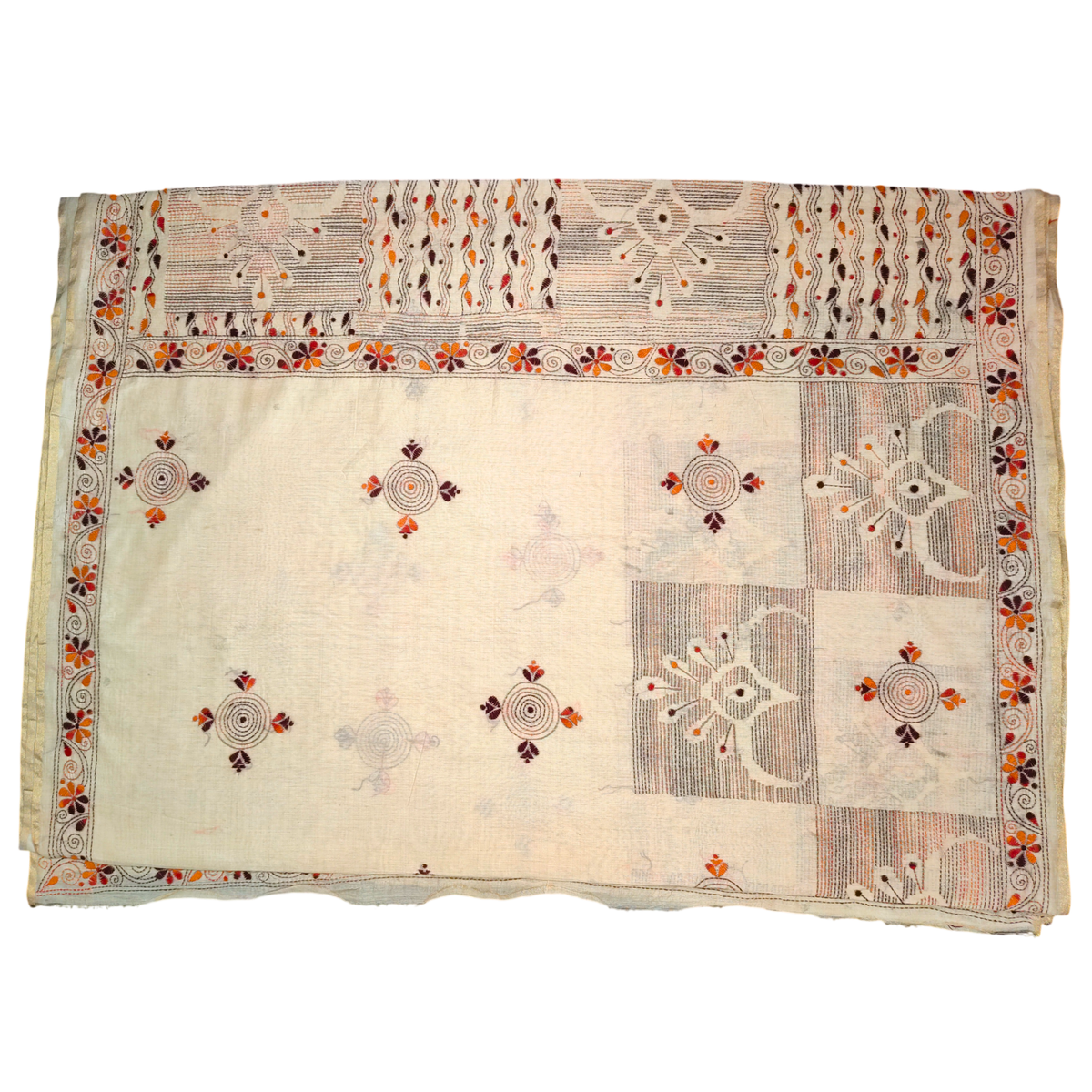 Iwishh Hand-Embroidered Chanderi Saree