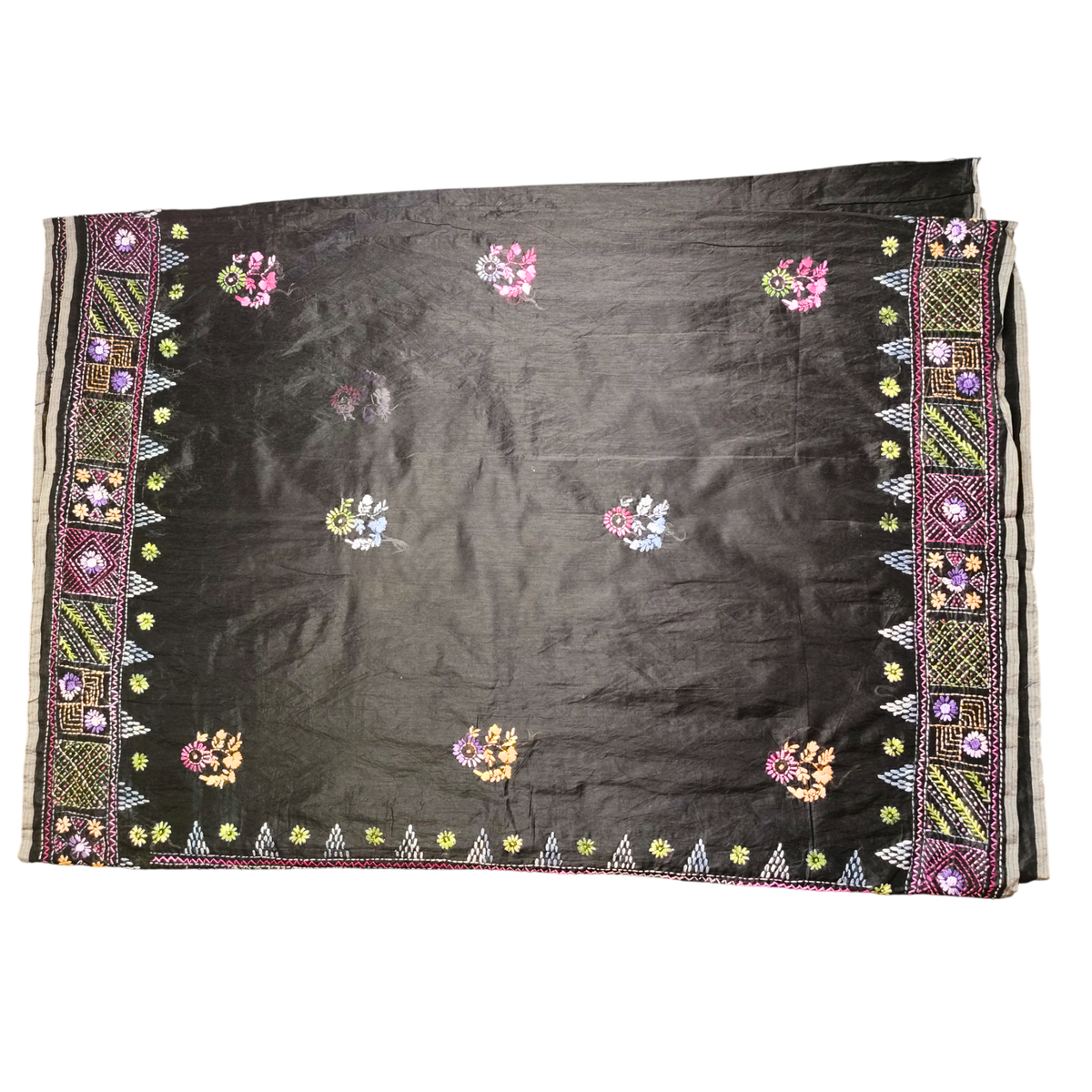 Iwishh Hand-Embroidered Chanderi Saree
