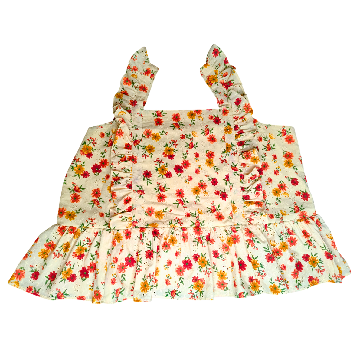 Women Floral Ruffle Peplum Top