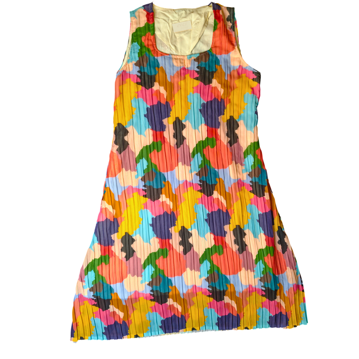 Women's Printed Pleated Midi Multi Colour Dress