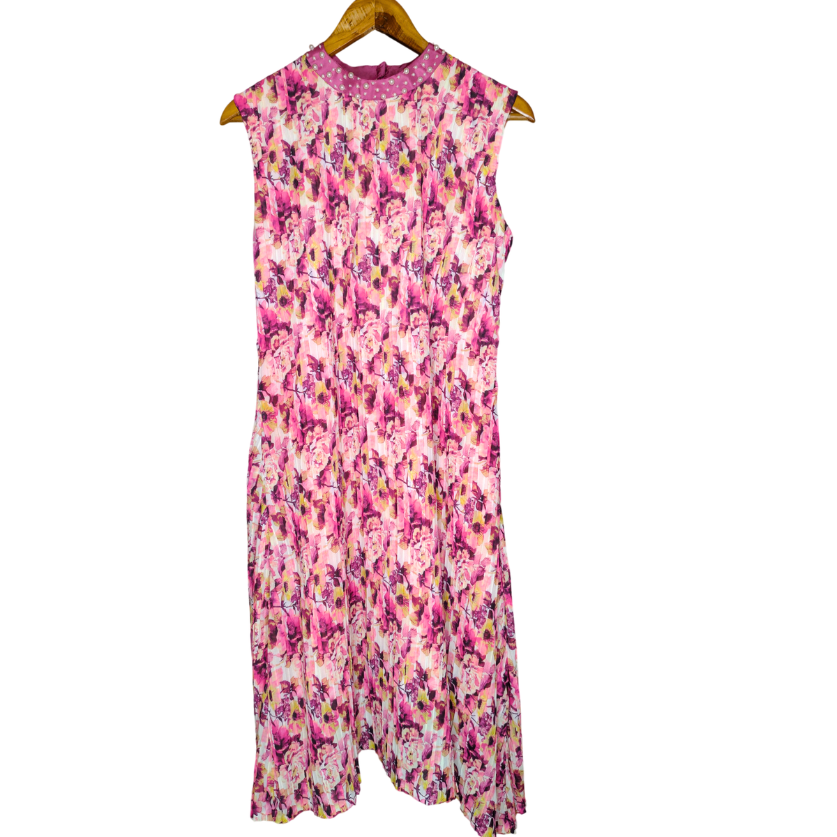 Women's Floral Pleated Maxi Dress