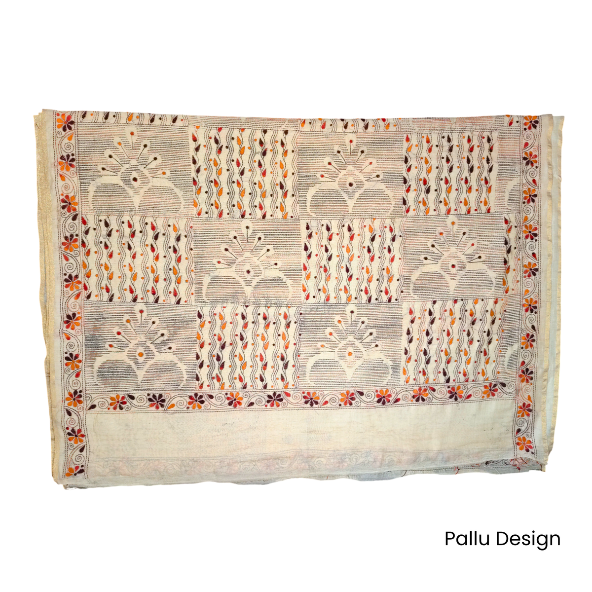 Iwishh Hand-Embroidered Chanderi Saree