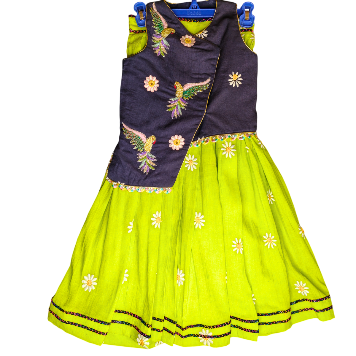 Hummingbird Bloom Flared Dress for Girls