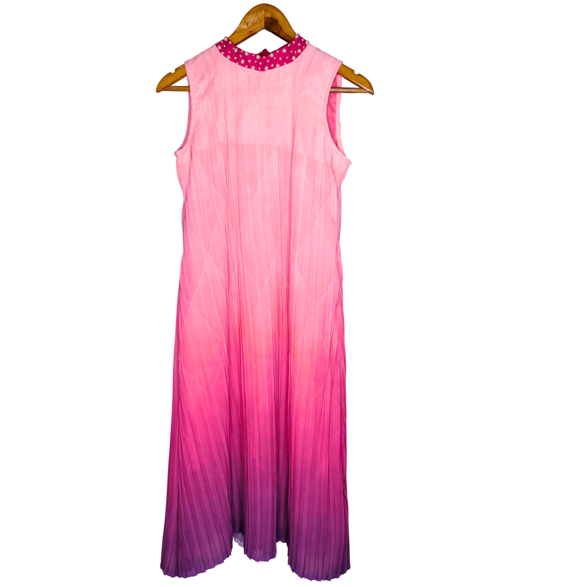 Women's Ombre Pleated Maxi Dress