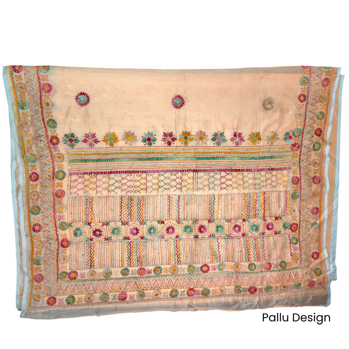 Iwishh Hand-Embroidered Chanderi Saree