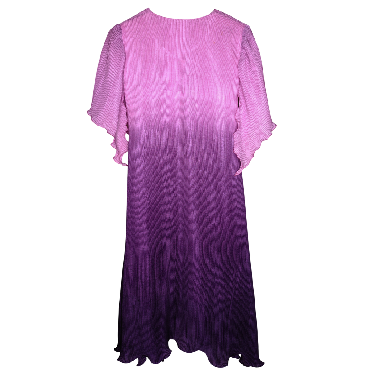 Women's Ombre Pleated Midi Purple Dress