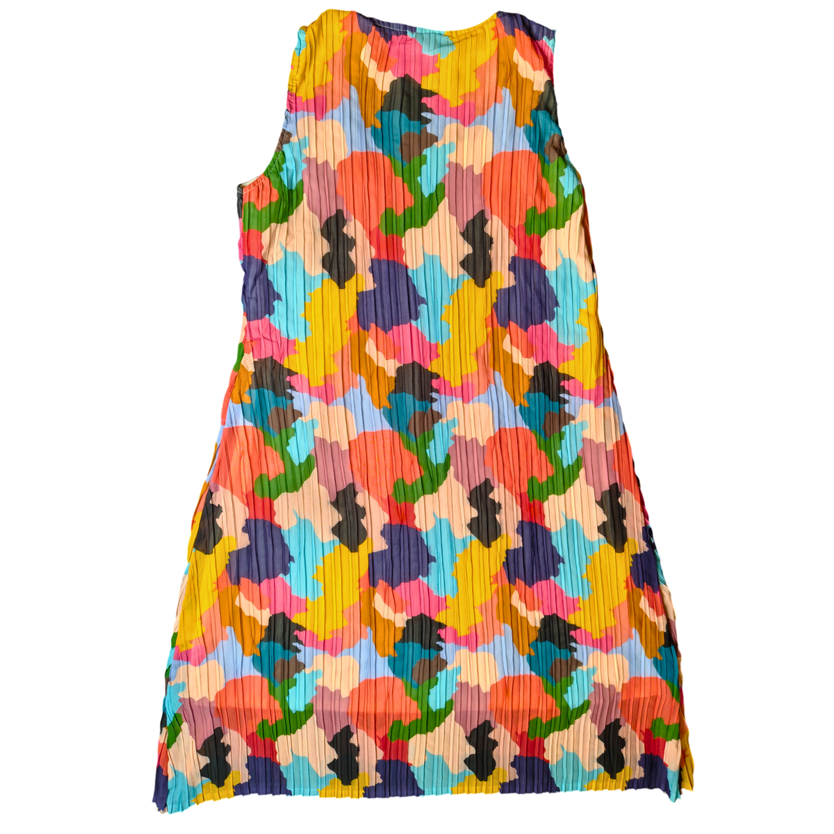 Women's Printed Pleated Midi Multi Colour Dress