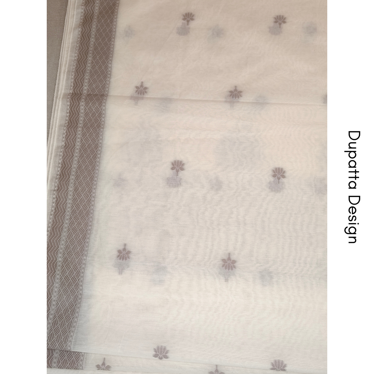 Premium Dhaka Cotton Unstitched Suit Material with Lotus Woven Design
