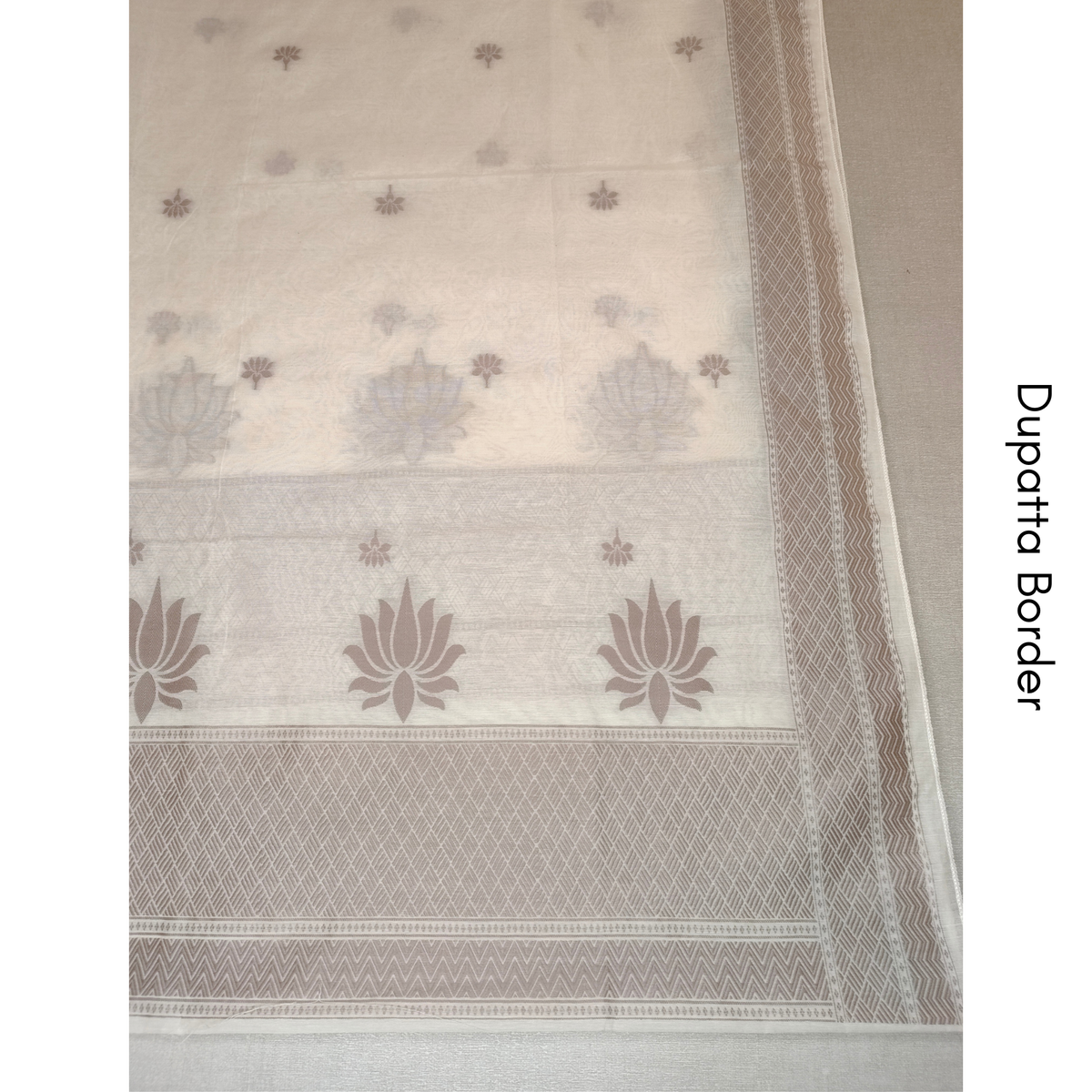 Premium Dhaka Cotton Unstitched Suit Material with Lotus Woven Design