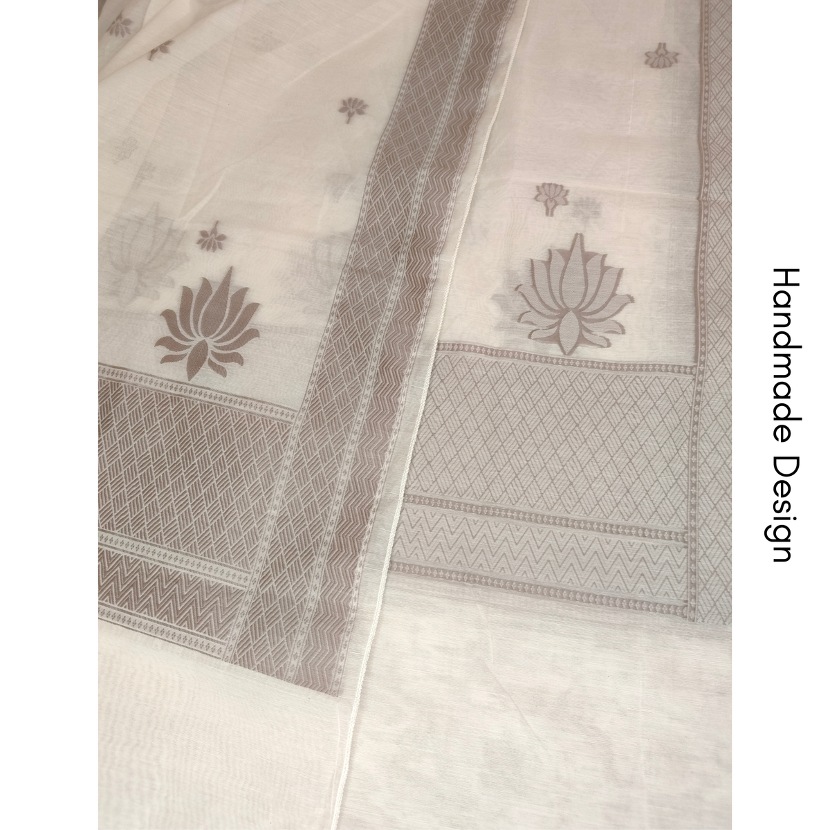 Premium Dhaka Cotton Unstitched Suit Material with Lotus Woven Design