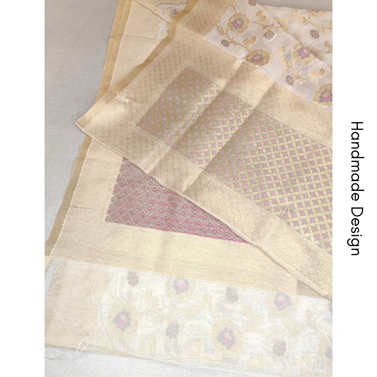 Premium Dhaka Cotton Unstitched Suit Material with Floral Buti & Woven Dupatta